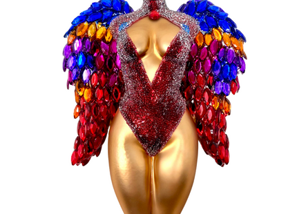 Saphira Winged Angel Sculpture Glass Ornament