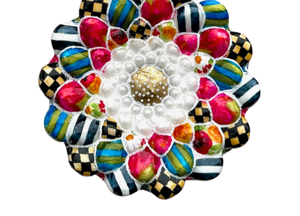 Winter Daisy Holiday Glass Ornament