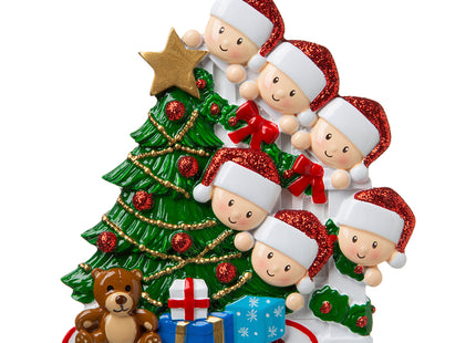Personalized Present Peeking Family Christmas Ornament (2-9 Names)