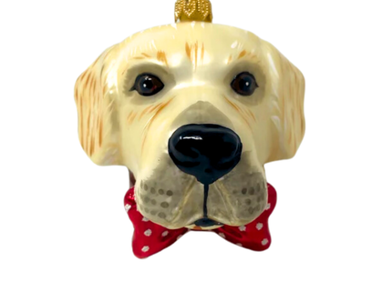 Golden Labrador Glass Christmas Ornament