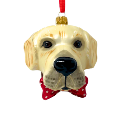 Golden Labrador Glass Christmas Ornament