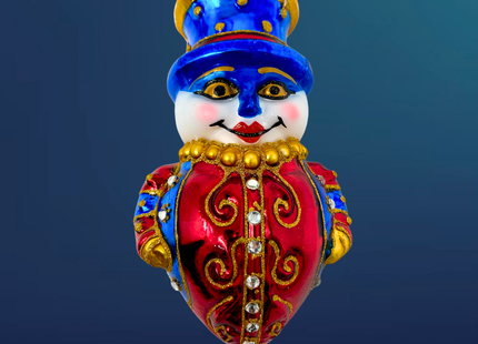 Yule Bandit Snowman Glass Ornament