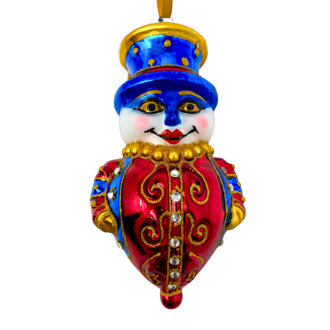 Yule Bandit Snowman Glass Ornament