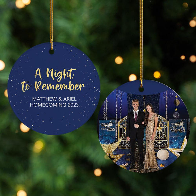 A Night To Remember Personalized Ceramic Round Photo Ornament created by ORNAMENT SHOP