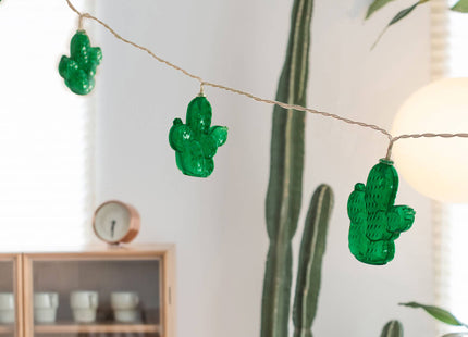 10 LED with Cactus Battery Operated String Light - Warm White