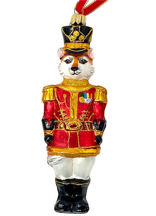 Fox Nutcracker Holiday Polish Glass Christmas Ornament designed by Kenzies of London and by Personalized Ornamentshop