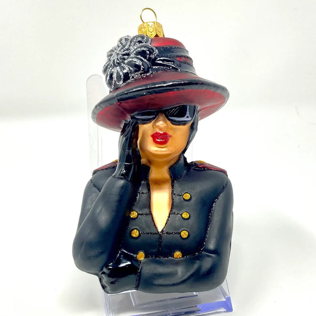 Fashion Icon (BK) Holiday Polish Glass Christmas Ornament designed by Kenzies of London and by Personalized Ornamentshop