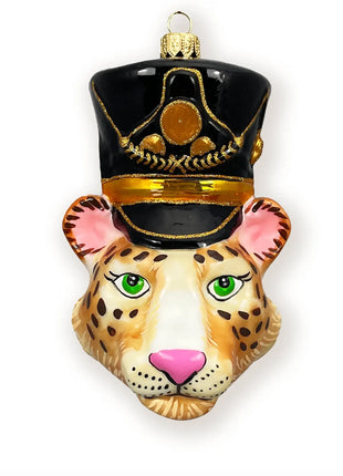 Leopard Nutcracker Head Polish Glass Christmas Ornament designed by Kenzies of London and by Personalized Ornamentshop