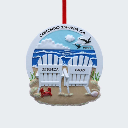 Adirondack Beach Chair Couple Ornament created by ORNAMENT SHOP
