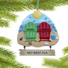 Adirondack Beach Chairs 2, 4 or 5 Ornament - FAMILY - 2 Couple / Family Members created by KURT ADLER and designed by Ornament Shop