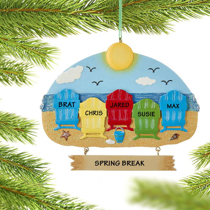 Adirondack Beach Chairs 2, 4 or 5 Ornament - FAMILY - 5 Family Members created by KURT ADLER and designed by Ornament Shop
