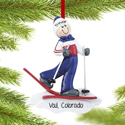 Adult Personalized Skier Ornament created by RUDOLPH AND ME and designed by Ornament Shop