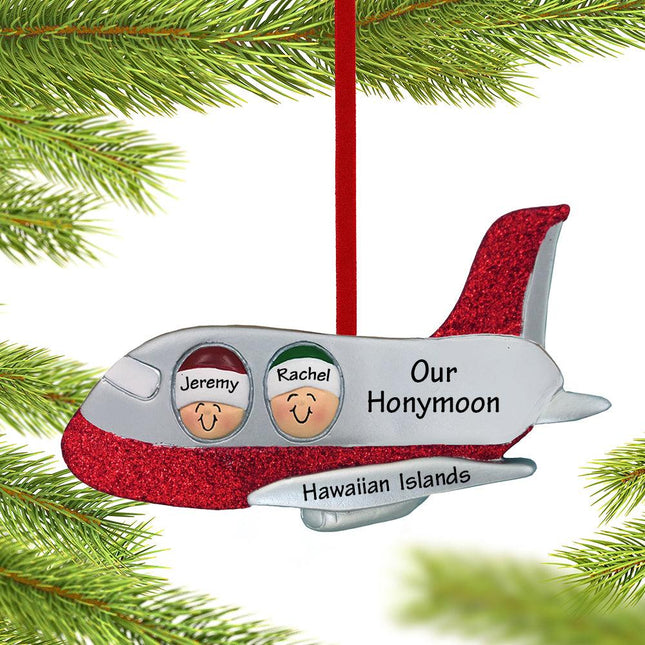 Airplane Family or Friends Personalized Ornament - FAMILY - 2 Passengers created by ORNAMENT SHOP
