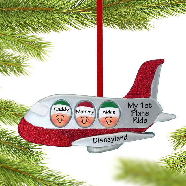 Airplane Family or Friends Personalized Ornament - FAMILY - 3 Passengers created by ORNAMENT SHOP