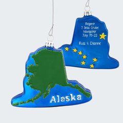Alaska State Shape Personalized Ornament