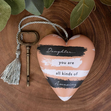 Amazing Daughter Personalized Heart Ornament created by ORNAMENT SHOP