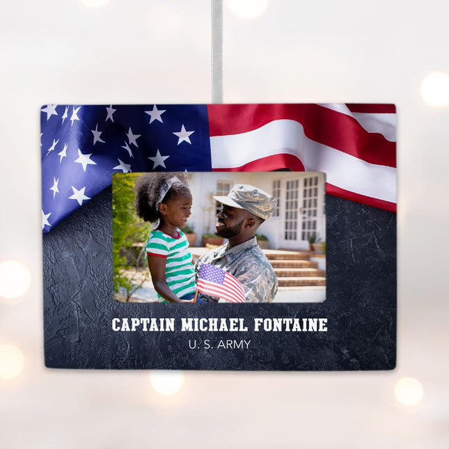 American Flag Personalized Photo Frame Ornament created by ORNAMENT SHOP