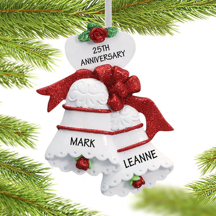 Anniversary Wedding Bells Ornament created by RUDOLPH AND ME and designed by Ornament Shop