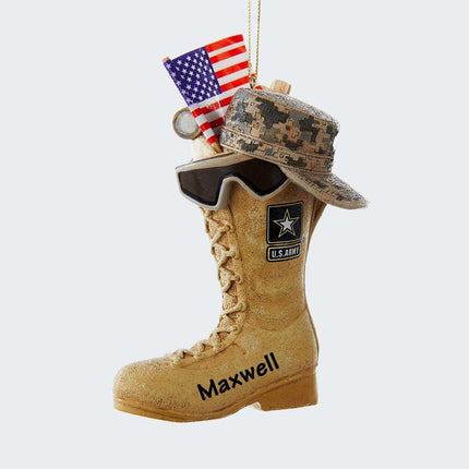 Army Boot with USA Flag Ornament created by KURT ADLER and designed by Ornament Shop