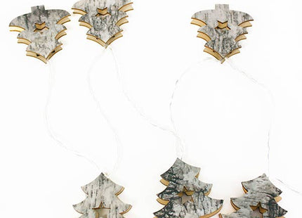 10 LED Battery Operated String Light with Wooden Christmas Tree - Warm White