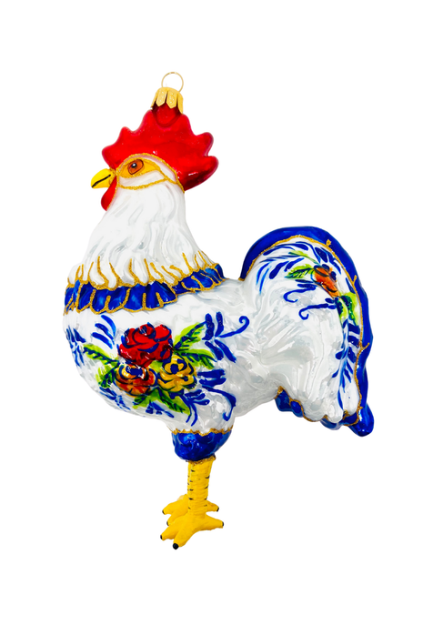 Rooster of Barcelos Holiday Polish Glass Christmas Ornamentby Kenzies London | OrnamentShop