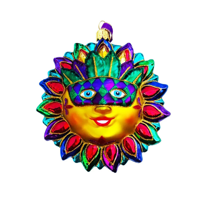 Celestial Sun MR Holiday Polish Glass Christmas Ornament designed by Kenzies of London and by Personalized Ornamentshop