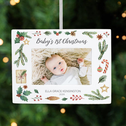 Babies First Christmas Personalized Photo Frame Ornament created by ORNAMENT SHOP