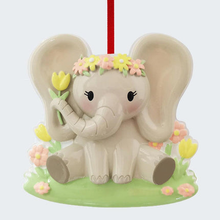 Baby Girl Elephant Personalized Ornament created by ORNAMENT SHOP