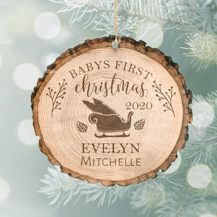 Baby's First Christmas Wood With Edges Ornament created by ORNAMENT SHOP
