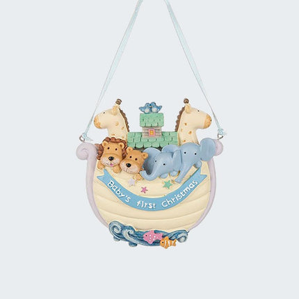 Baby's First Christmas Yellow Noah's Ark Ornament created by ORNAMENT SHOP
