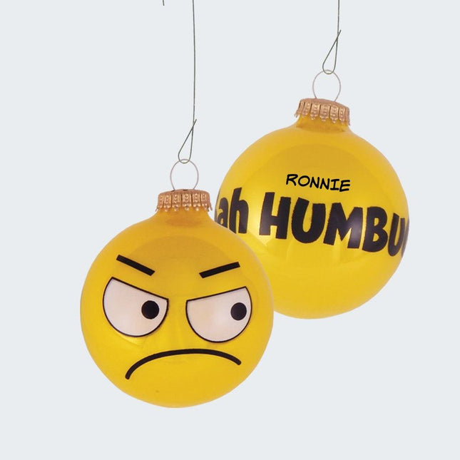Bah Humbug Emoji Face Ornament created by KREBS and designed by Ornament Shop