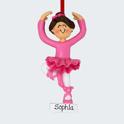 Ballet Dancer Personalized Ornament - HAIR COLOR - Brunette created by ORNAMENT SHOP