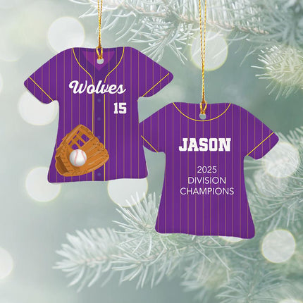 Baseball Jersey Personalized Ceramic Ornament