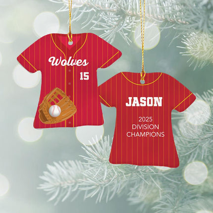 Baseball Jersey Personalized Ceramic Ornament