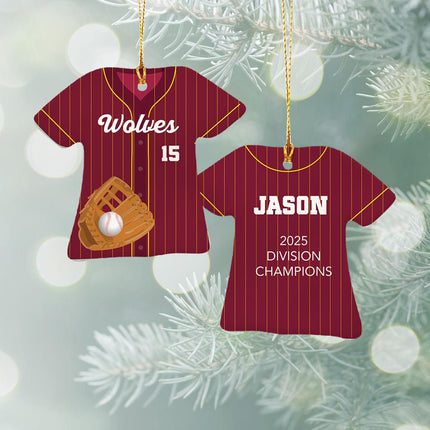 Baseball Jersey Personalized Ceramic Ornament