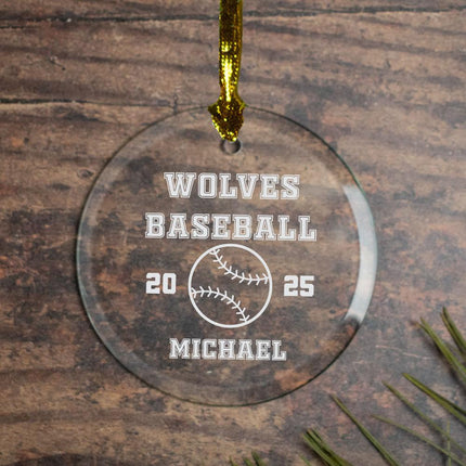 Baseball Personalized Glass Ornament created by ORNAMENT SHOP