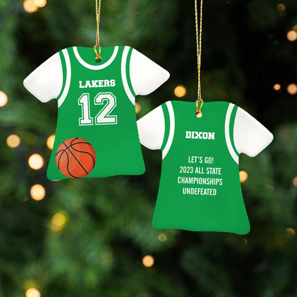 Basketball Jersey Personalized Ceramic Ornament - COLOR - Orange created by ORNAMENT SHOP