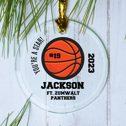 Basketball Star Personalized Glass Ornament created by ORNAMENT SHOP