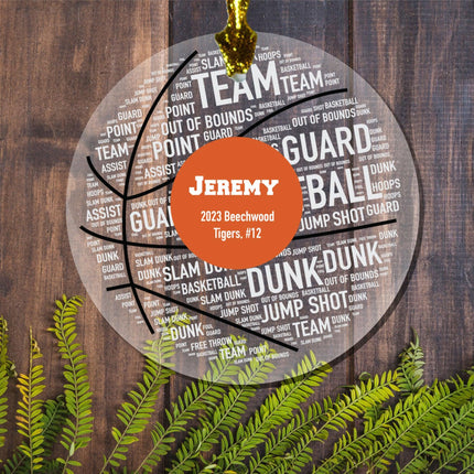 Basketball Word Cloud Personalized Glass Ornament created by ORNAMENT SHOP
