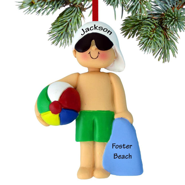 Beach Child Boy Or Girl Personalized Ornament - GENDER - Boy created by ORNAMENT SHOP