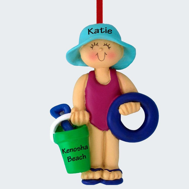 Beach Child Boy Or Girl Personalized Ornament - GENDER - Girl created by ORNAMENT SHOP
