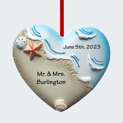 Beach Wedding Heart Ornament created by ORNAMENT SHOP