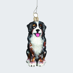 Bernese Mountain Dog - Sitting Glass Christmas Ornament created by JOY TO THE WORLD and designed by Ornament Shop