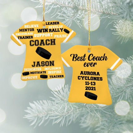Best Coach Hockey Personalized Ceramic Ornament