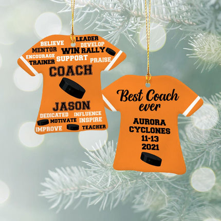 Best Coach Hockey Personalized Ceramic Ornament - COLOR - Green created by ORNAMENT SHOP