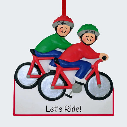 Bike Riding Couple Ornament created by ORNAMENT SHOP