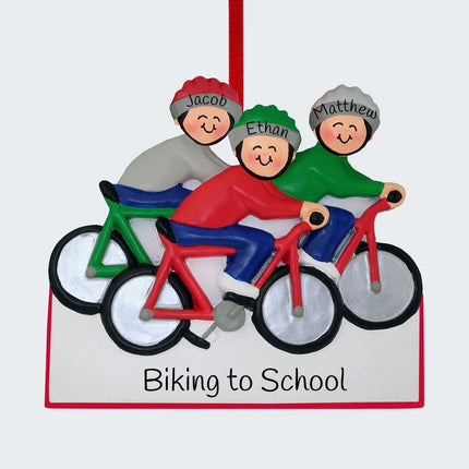Bike Riding Family Personalized Ornament - 3, 4, 5 Family Members - FAMILY - 3 Family Members created by ORNAMENT SHOP