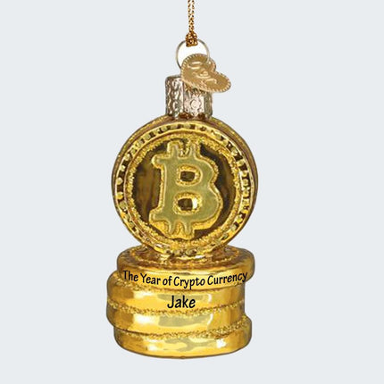 Bitcoin Ornament created by OLD WORLD CHRISTMAS and designed by Ornament Shop