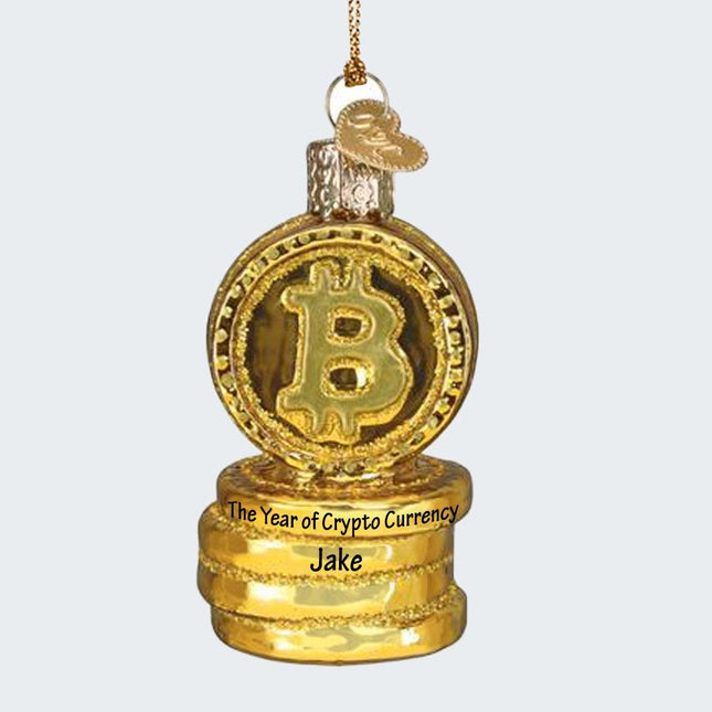 Bitcoin Ornament created by OLD WORLD CHRISTMAS and designed by Ornament Shop