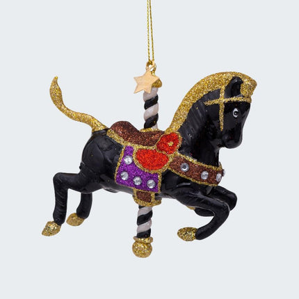Black Carousel Horse Ornament created by ORNAMENT SHOP